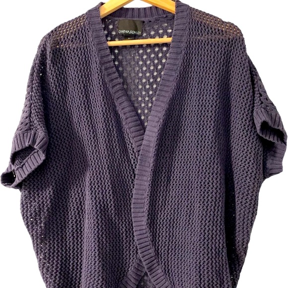 Cynthia Rowley Dark Blue Knit Cardigan, Size M - Picture 1 of 7